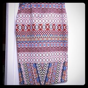 Printed pencil skirt
